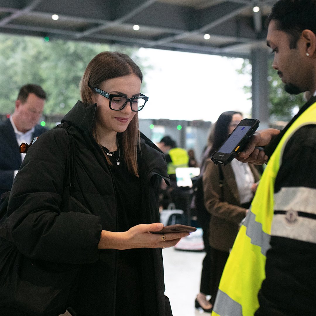 Female professional at registration