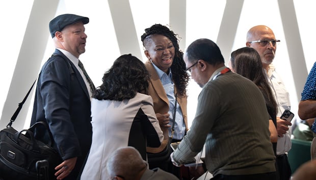 Badge Pick Up over entrance