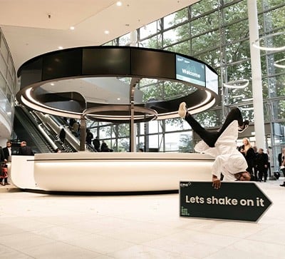 Pharma professionals talking at CPHI event