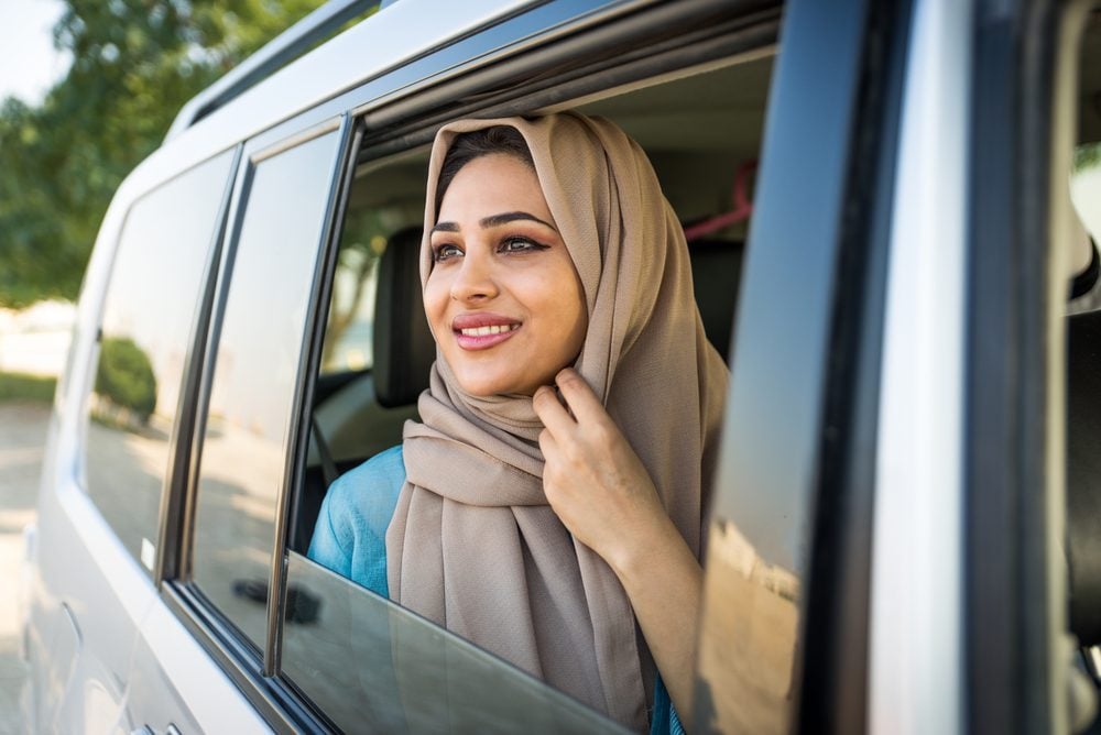 woman in vehicle